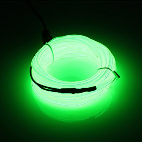 JIGUOOR Blue EL Wire USB-Charged 32.8ft/10m, Bright EL Wire Neon Lights Rope Rechargeable, Flexible 360° Illumination DIY Neon Sign Kit for Halloween Xmas Festival Party Bar Car Wall Decor, 10m