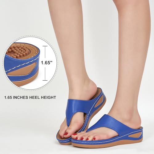 Image of Alicegana Womens Sandals Wedge Shoes: Comfortable Dressy Summer Flip Flops