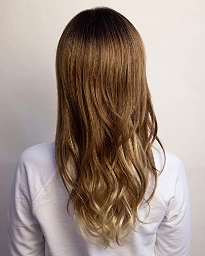 Royce (Exclusive) Wig Color Medium Brown - Amore Wigs 16" Long Length Wavy Layers Side Swept Fringe Lace Front Monofilament Top Xo Collection Womens Light Softnet Cap Bundle Maxwigs Hairloss Booklet #TOP6