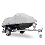 Pyle Jetski Cover, Marine Grade, Waterproof Fabric, Trailer Storage, Elastic Cord, 102” to 107” Length, Personal Watercraft Protection, Universal Fit, Includes Storage Bag, Durable Polyester