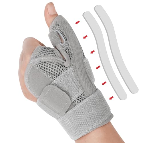 Dittybuy Muñequera Pulgar para Mano Derecha e Izquierda - Férula de Pulgar para Artritis, Tendinitis, Esguince y Alivio del Dolor del Túnel Carpiano (Negro)