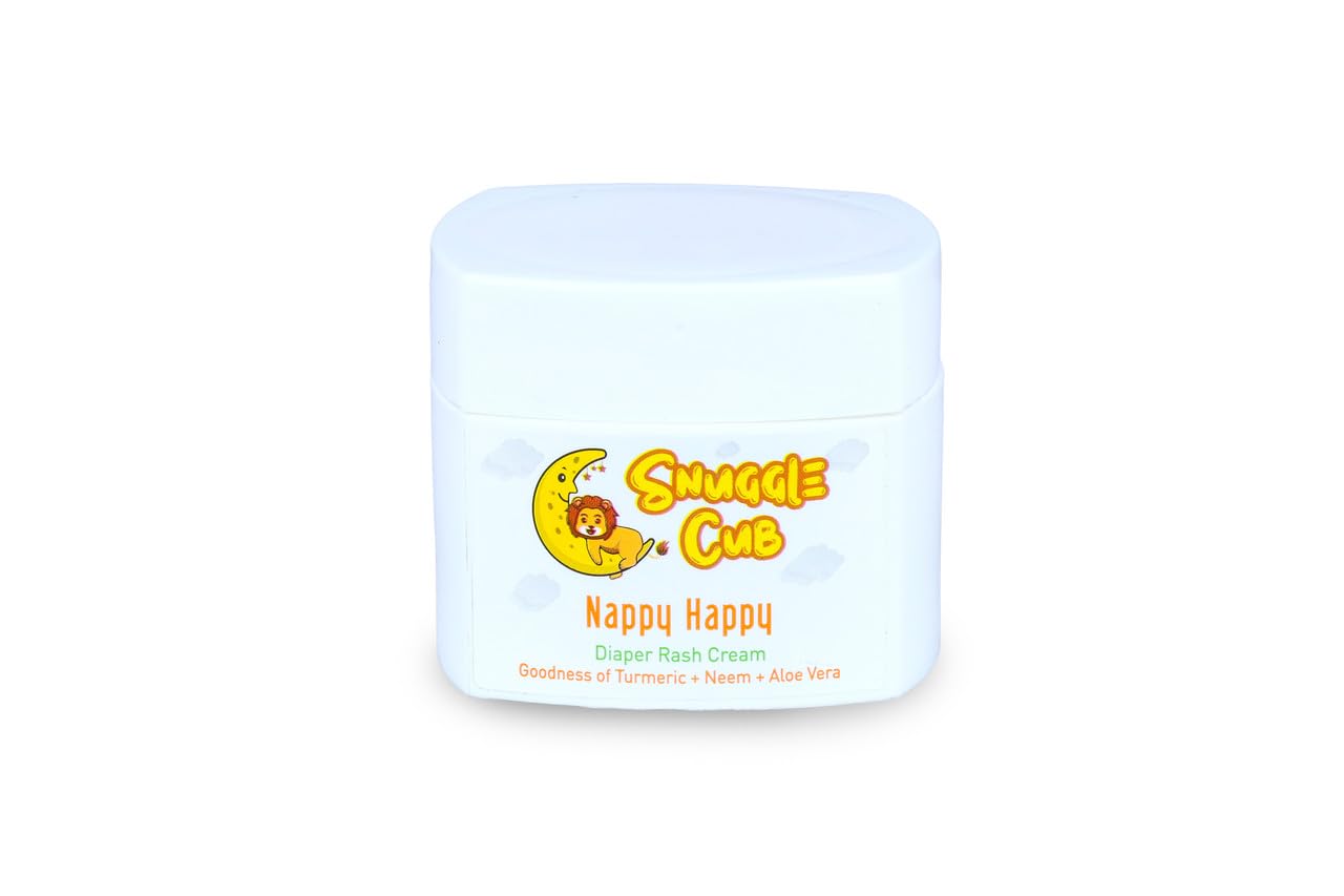 Snuggle Cub Nappy Happy Diaper Rash Cream 50 g | With Zinc Oxide, Calendula, Shea Butter, Aloe Vera, Turmeric & Neem | Soothes, Heals & Protects | Pediatrician & Dermatologist Tested