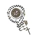 Nazareth Store Bronze St Michael Archangel Hematite Black Stone Beads Rosary Necklace with Metal Box Handmade Rosaries for Men and Women