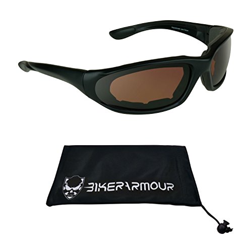 Bikershades Motorcycle Riding Safety Sunglass Blue Light Blocker Hd Lens Foam Padded. Fits Large Head #TOP12