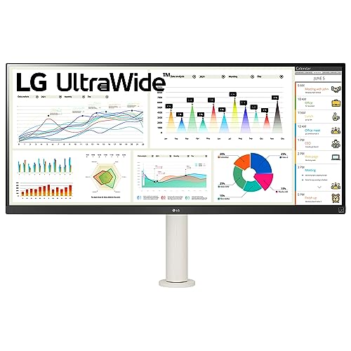 LG UltraWide Monitor 34WQ680, 34 inch, 1080p, 100Hz, 5ms GtG, IPS Display, HDR 10, AMD FreeSync compatible, Smart Energy Saving, Displayport, HDMI, White