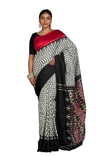 Bengal Looms India Designer Skirt Border Ikkat Pochampally Silk Saree Traditional Handwoven-Style Indian Saree