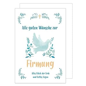Edition Seidel Premium Glückwunschkarte zur Firmung mit Umschlag. Firmungskarte Grusskarte Taube Zweig Junge Mädchen…