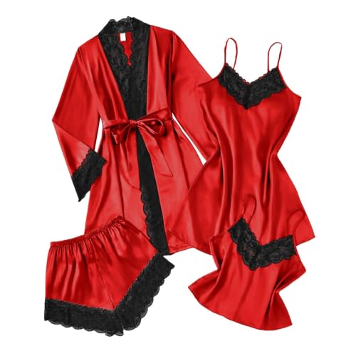Pyjama en soie femme 4 pièces en satin premium pour un confort absolu et chic