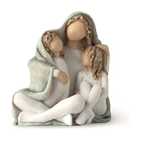 Willow Tree Cozy, Close Together, we Three, Loving Embrace from Mother, Grandmother, Caregiver, Nanny, Depicts Playful Relationship and Imaginative Play, Sculpted Hand-Painted Figure Cover