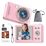 Digital Camera, 64MP UHD 4K Point and Shoot Kids Camera with 64GB Card, 2 Batteries, 16X Zoom Anti Shake Date Stamp, Compact Portable Small, Camera for Kids Starter Children Student Girl Boy