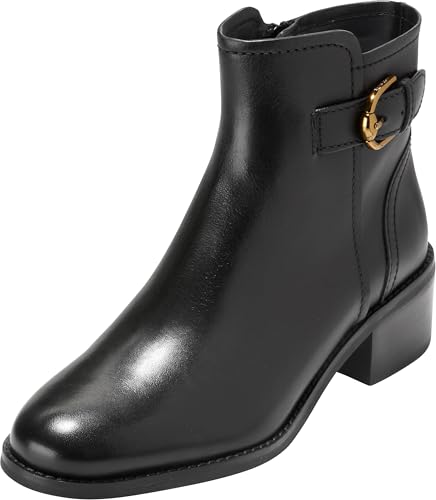 Cole Haan Women's Hanover Buckle Bootie Boot, Black LTR, 8