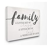 Stupell Industries Family Crazy Loud Love Inspirational Word, Design by Artist Daphne Polselli Wall...