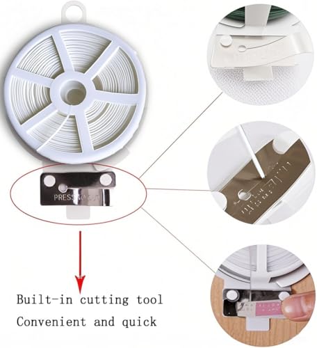 Twist Tie, 328 Feet (100m), white cable ties with Cutter, Garden Plant Ties Reusable, white Twist Ties for plants Gardening Tomatoes Tie garden ties for plants,garden twist ties flowers Climbing - Thumbnail 3