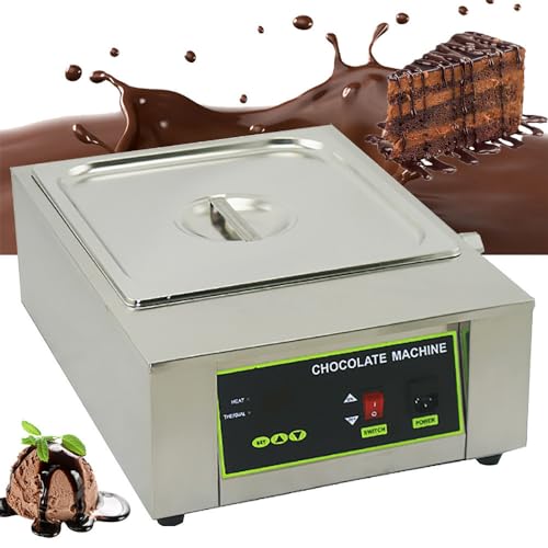 WhFKLca Maquina para Derretir Chocolate EléCtrica Comercial | MáQuina Profesional De Templado De Chocolate con Control Digital | Capacidad De 8/12 Kg | 0-194 ℉ Ajustable | 1000 W 1-Tank
