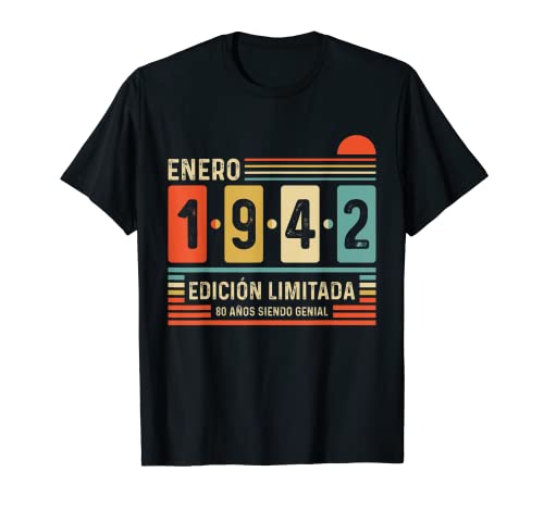 80 Años Enero 1942 Leyenda Regalo 80 Cumpleaños Camiseta