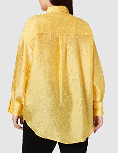 IPEKYOL Below Hips Oversize Shirt Camicia, Giallo