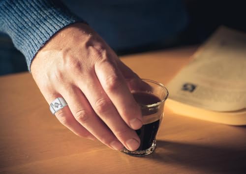 Image of Rylos Ace of Spades Poker Ring with Diamond - Sterling Silver or Gold-Plated, Sizes 6-13