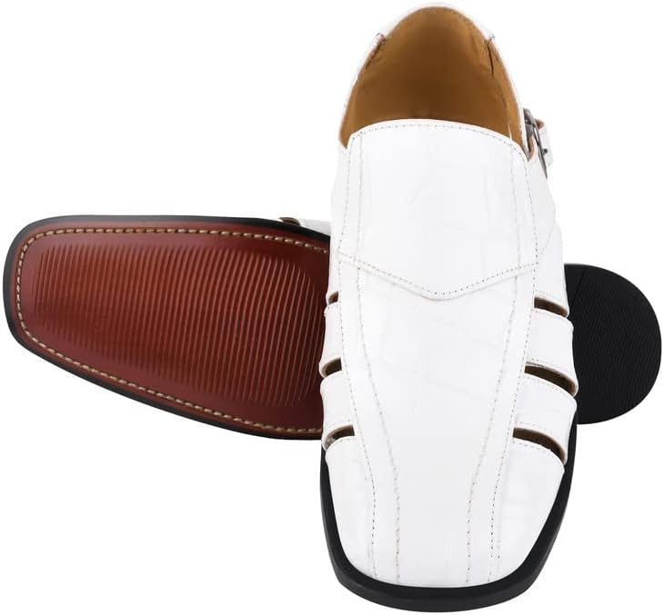 LIBERTYZENO Mens Closed Toe Genuine Leather Adults Buckle Closure Fisherman Sandals for Easter Gift - Image 3