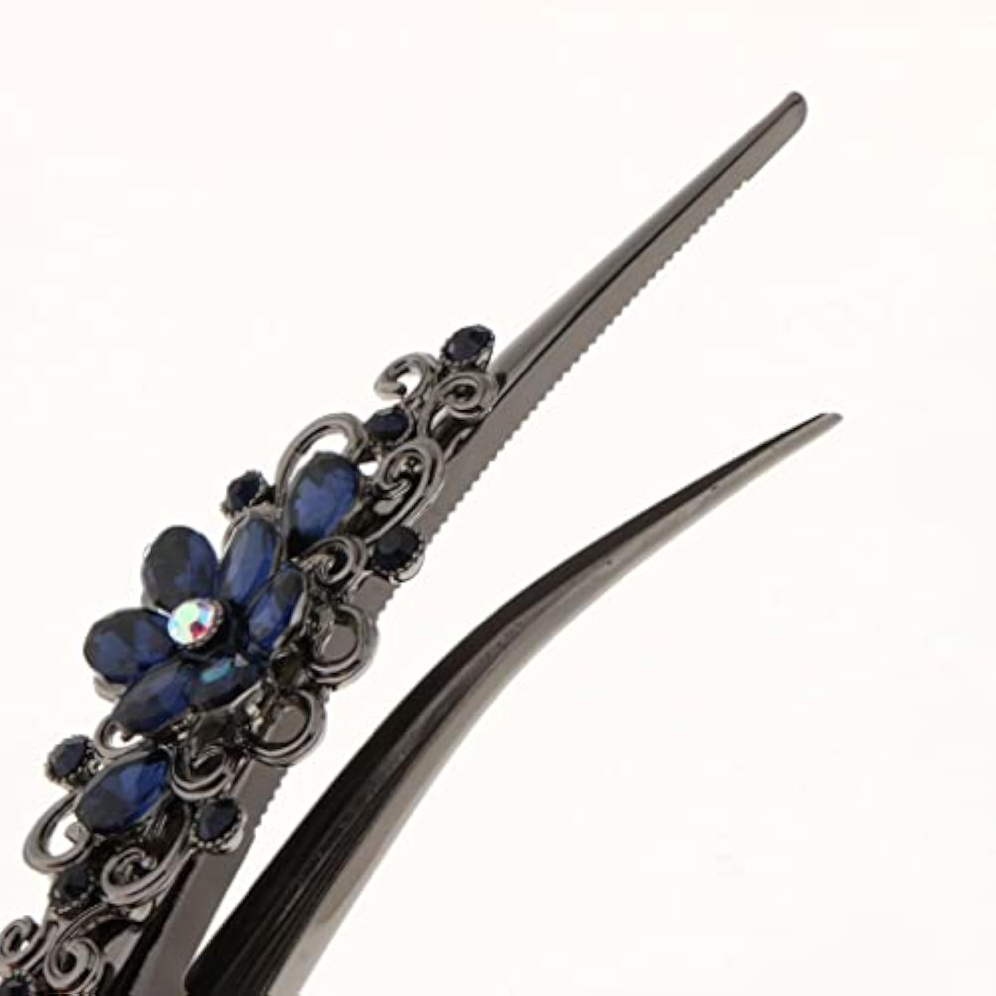 2x Metal Rhinestone Hair Alligator Clips