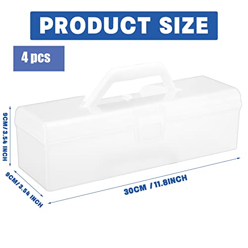 Vicenpal Trading Card Storage Box Clear Plastic Card Box Set Fit 600-1000 Plus Portable Baseball Football Playing Sport Collector for Collectible Gaming Compatible with Mtg Trading(4 Pieces) - Thumbnail 2