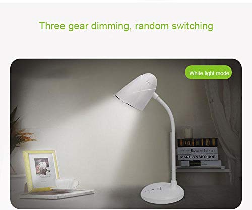 Image of IDOLESHOP Rechargeable LED Touch On /off Switch Rechargeable USB Charging Touch Dimmer Table Lamp (white)