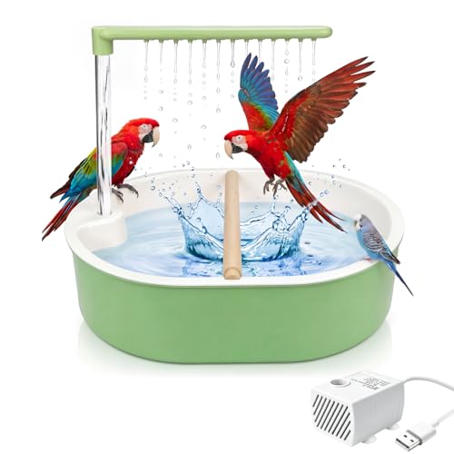 Vogeldusche Wellensittich Nymphensittich -Bird Shower Budgie Automatisches Vogelbad USB-Stromanschluss Wasserfall- und Wasserzirkulationsdusche für Wellensittiche und Nymphensittiche
