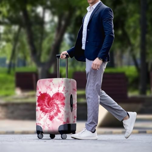 Couverture de bagages elastique réutilisable et housse valise rose taille S - 4