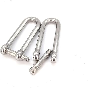 shackle, Stainless shackle,small shackle,T304 Long D Shackle Stainless Steel Screw Pin D ShackleM8