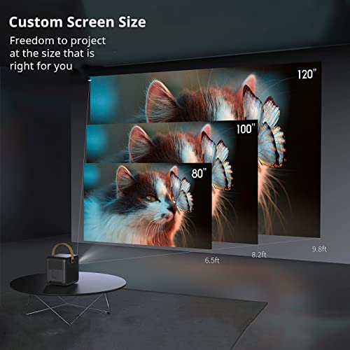 Wemax Dice Portable Projector, Mini Outdoor Projectors 4K Supported For Movie, 3 Hrs Battery Video Time, Android Tv, 1080P Full Hd, Dual Dolby Audio Dts-Hd Speakers, Auto Focus, Auto Keystone #TOP5