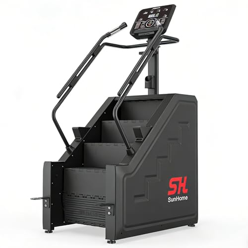 SunHome Stair Stepper Machine, Commercial Grade Stair Climber with 15 Resistance Levels, Stair Master for Cardio and Lower Body Workouts, LED Screen, 15-164 Steps/Min (SH-401)