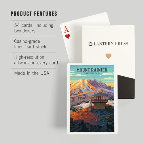 Baraja de 52 cartas tamaño póker Mt Rainier National Park miniatura 3