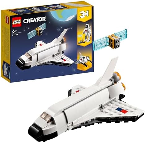 LEGO Creator Space Shuttle 31134 Building Toy Set with Astronaut and Spaceship Models for Kids Aged 6+