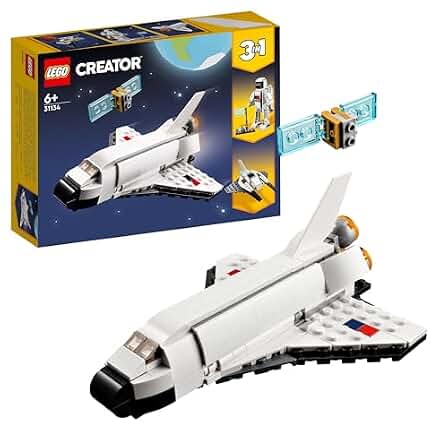 LEGO Creator Space Shuttle 31134 Building Toy Set with Astronaut and Spaceship Models for Kids Aged 6+