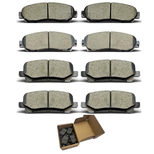 CCTECHMASS Ceramic Brake Pads Set Front & Rear 8PCS for Honda Odyssey 2011-2017, D1521 D1281, Low Dust Quiet, OE Fit Replacement