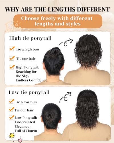 Stamped Glorious Ponytail Extension 12 Inch Short Drawstring Ponytail Extensions For Women Curly Wavy Pony Tails Hair Extensions For Daily Party Use thumb #7