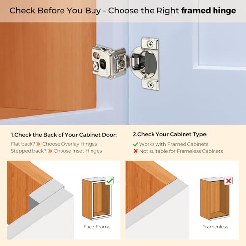 Image of Ravinte 10 Pack 5 Pairs 1-1 /4 inch Overlay Soft Close Hinges for Kitchen Cabinet Hinges Satin Nickel Hidden Hinges Stainless Steel Concealed Hinge self Closing