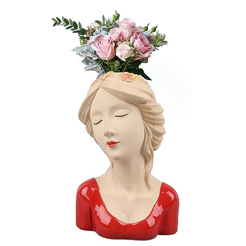 Vasos de Cerâmica Modernos para Meninas, Flores, Cabeça, Estilo Moderno, Criatividade, Unissex, Tími