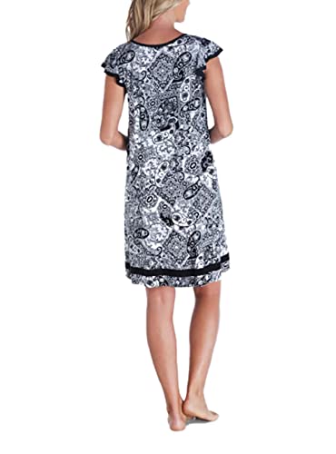 Ellen Tracy Womens Flutter Sleeve Chemise Nightgown, Paisley, Large Us #TOP1