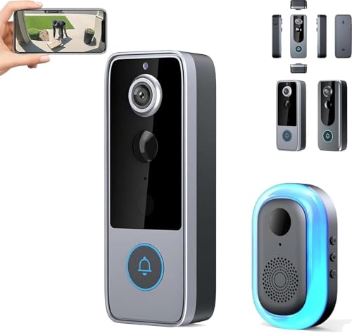 GuardianBell Pro – Smart WiFi Doorbell & Security, Cam in One HD Night Vision Home Smart Security Doorbell Two-Way Calls Camera, Auto Snapshots and Local Recordings,Style-B