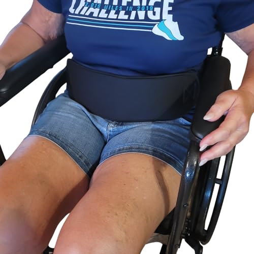 Wheelchair Seatbelt, Safety Belt or Harness for Elderly Adults, Adjustable Straps for Chair/Bed Restraint, Medical Patient Restraints Straps Anti-Fall, for The Elderly & Paralyzed, Black