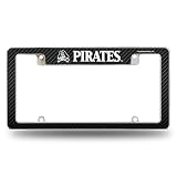 Rico Industries NCAA East Carolina Pirates Carbon Fiber 12" x 6" Chrome All Over Automotive License Plate Frame for Car/Truck/SUV