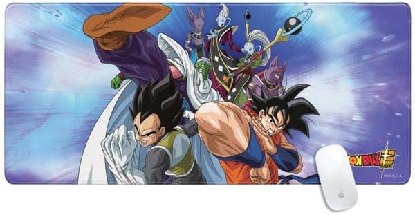Skinit Extra Large Gaming Mouse Pad - Officially Licensed Goku Vegeta Super Ball Design with Stitched Edges, Waterproof, Non-Slip Rubber Base, Desk Mat for Keyboard & Mouse, 35.75" x 15.4" inches