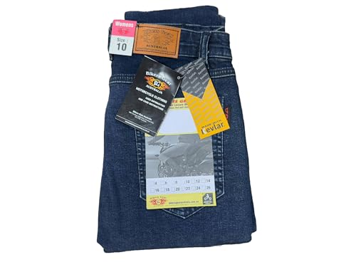 Bikers Gear Australia BGA Motorcycle Jeans for Women Motorbike Trousers Kevlar Stretch Stonewash Motorbike Jeans Ladies with Removable Hip & Knee Armor (UK, Numeric, 12, Regular, Regular, Blue) - Image 5