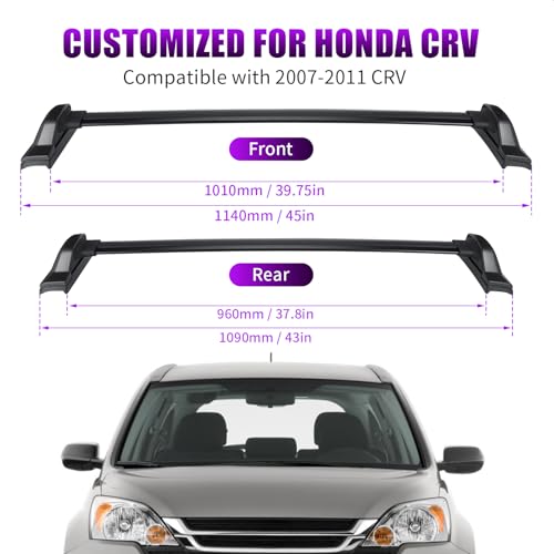 Roof Racks for Honda CRV 2007 2008 2009 2010 2011, 168 lbs Capacity Aluminum Roof Rack Crossbars Luggage Rack Cargo Bars for Canoe, Bike, Kayak, Snowboard, Skiboard, Rooftop Cargo Carrier Bag/Basket by Drytuns - Image 2