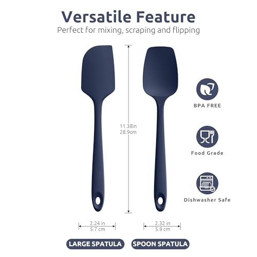 U-Taste Flat Spatula & Spoon Spatula: 11.38In 600ºf Heat Resistant Silicone Bowl Scraper thumb #1