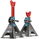 Caballete para Vehiculos - Caballetes para Coches - Set de Caballetes de Apoyo - Capacidad de Elevación 3T - 3000KG - 1 par (2 Piezas) - Ajustable en la Gama 290-420 mm