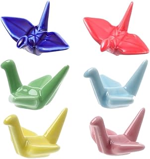 箸置き 小さな鶴 箸置き 折り鶴 6個セット 宴会やお祝いに 陶器製 日式千紙鶴箸置き