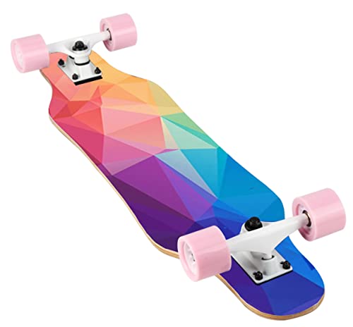 31In Longboard Skateboards - Mini Long Boards For Adults, Teens And Kids. Cruiser Long Board (Colorful) #TOP5