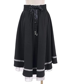 9K120【フォクシー】(M)ミルフィーユスカート フレアスカート 黒 極美品 YUMIKATSURAforCELFORD】ローズシアーフレアスカート（マキシ丈