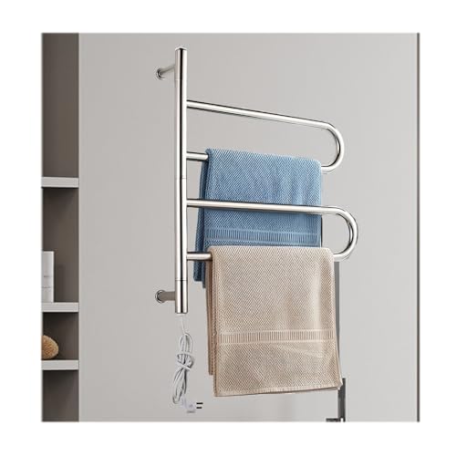 Chauffe-serviettes électrique mural pivotant en acier inoxydable câblé - 2